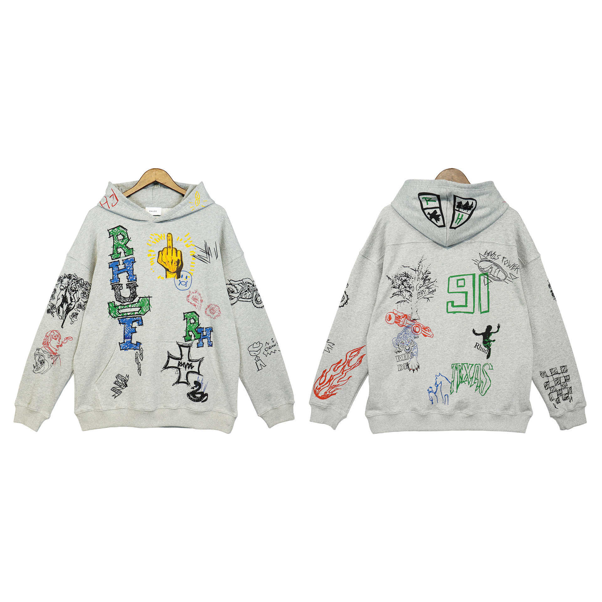 Men' Hoodie Crewneck Sweatshirt 2023 New Fashion Brand Rhude Hand-painted Graffiti Printed for Men and Women Lovers High Street Bf Coat, Gray
Men' Hoodie Crewneck Sweatshirt 2023 New Fashion Brand Rhude Hand-painted Graffiti Printed for Men and Women Lovers High Street Bf Coat, Gray