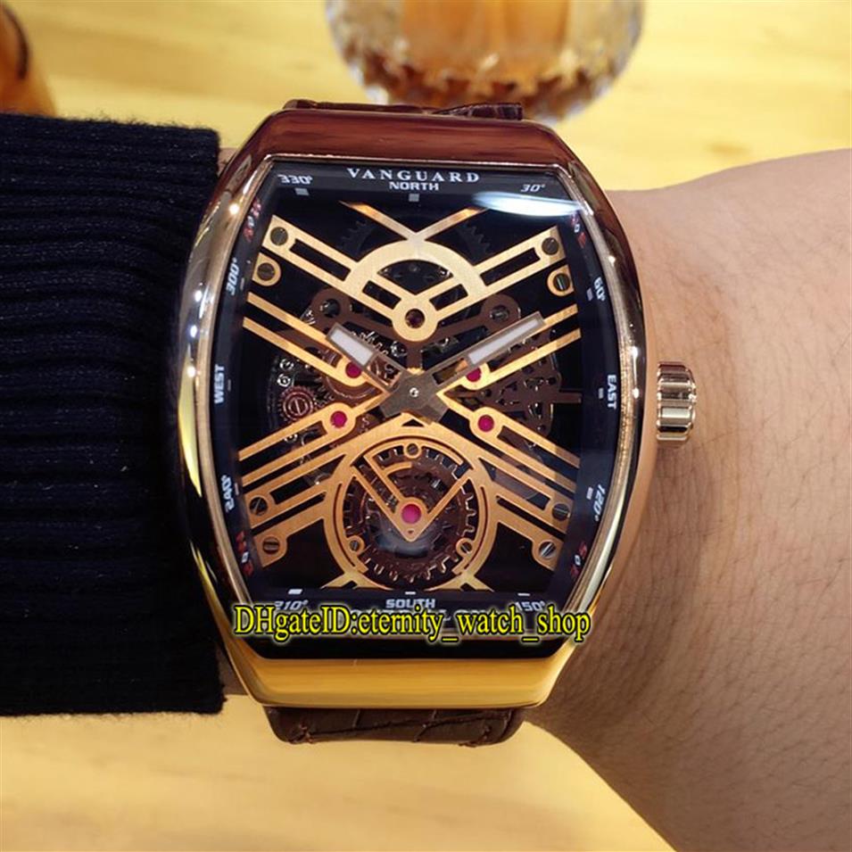 High Quality VANGUARD NEW SARATOGE V 45 T SQT Rose Gold Skeleton Dial Automatic Mechanical Mens Watch Rose Gold Case Leather Strap277s, Box 2
High Quality VANGUARD NEW SARATOGE V 45 T SQT Rose Gold Skeleton Dial Automatic Mechanical Mens Watch Rose Gold Case Leather Strap277s, Box 2