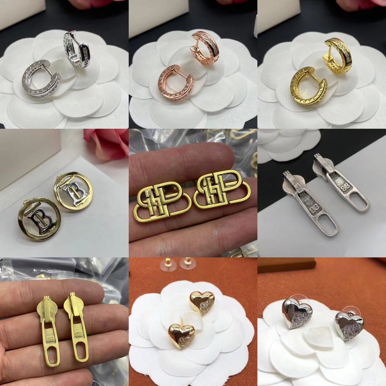 Fashion Gold Women Designer Double Letter Stud Luxury Geometric Crystal Heart-shaped Couple Zircon Cute Earrings For Lady Wedding Hoop
Fashion Gold Women Designer Double Letter Stud Luxury Geometric Crystal Heart-shaped Couple Zircon Cute Earrings For Lady Wedding Hoop