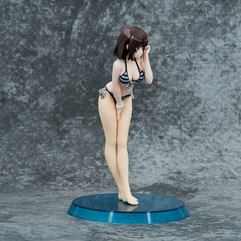 Decompression Toy Anime Figure Sexy Swimsuit Megumi Kato Bent Over Standing Model PVC Gift Doll Collection Toys for Girls Static Decoration