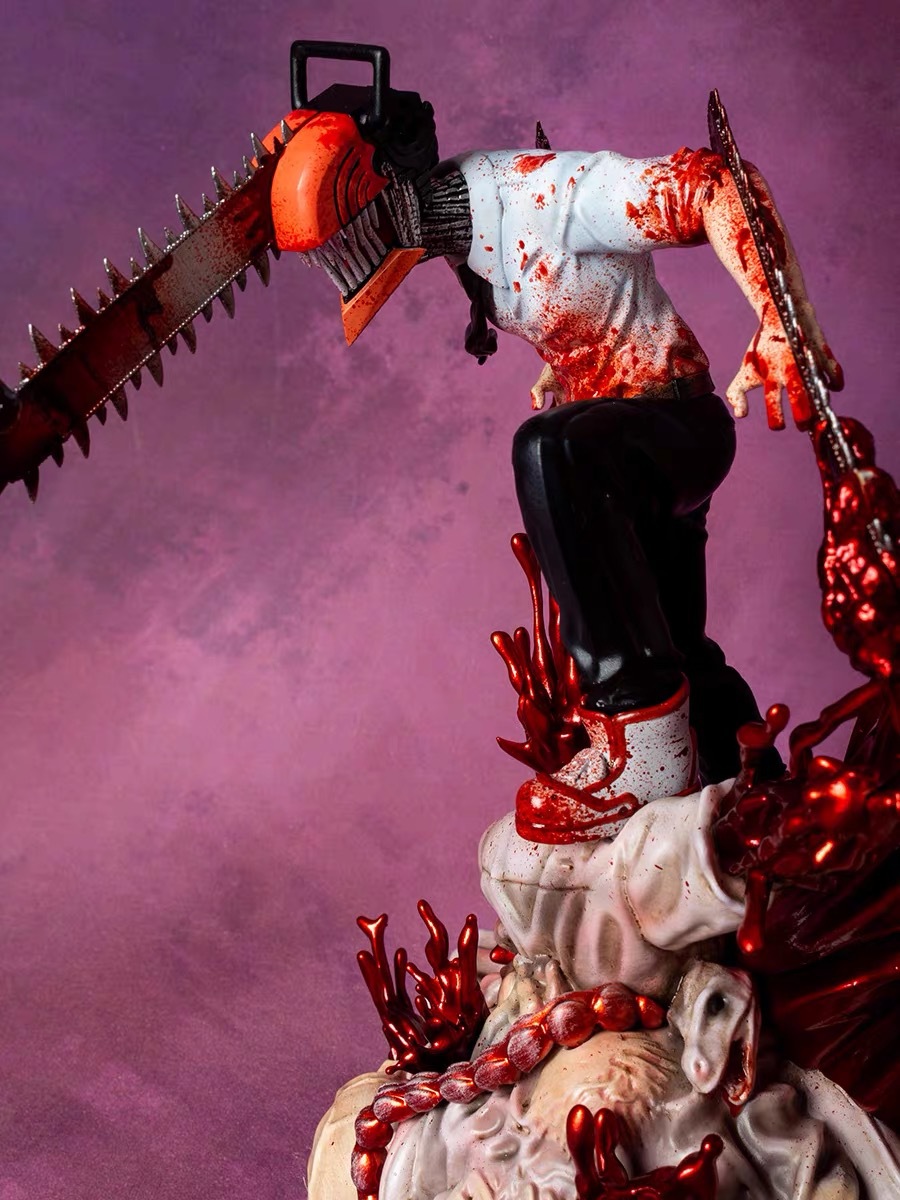 Decompression Toy 30cm Chainsaw Man Denji Pochita Figure Denji Power Action Figurines Chainsawman Scene Model Adult Statue Doll Toy Anime Gi