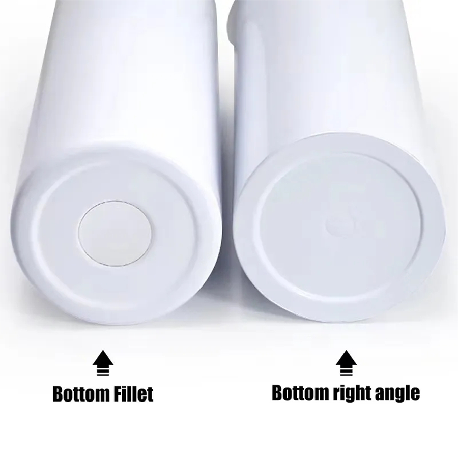 US warehouse FLAT EDGE 20oz Sublimation Straight Tumbler with straw Stainless Steel Glossy Double-Wall Vacuum Insulated Water Bottle No Ghosting in th