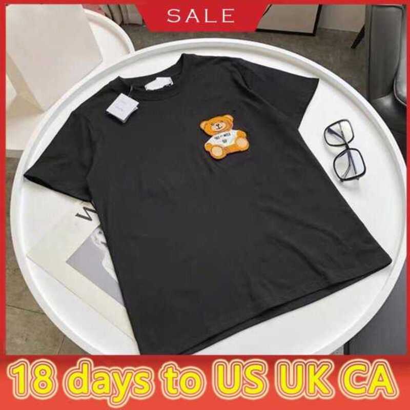 Women's Tops Tees Summer new T-shirt flocking three-dimensional cartoon bear letter embroidery loose short sleeves for men and women6Z8A, White
Women's Tops Tees Summer new T-shirt flocking three-dimensional cartoon bear letter embroidery loose short sleeves for men and women6Z8A, White