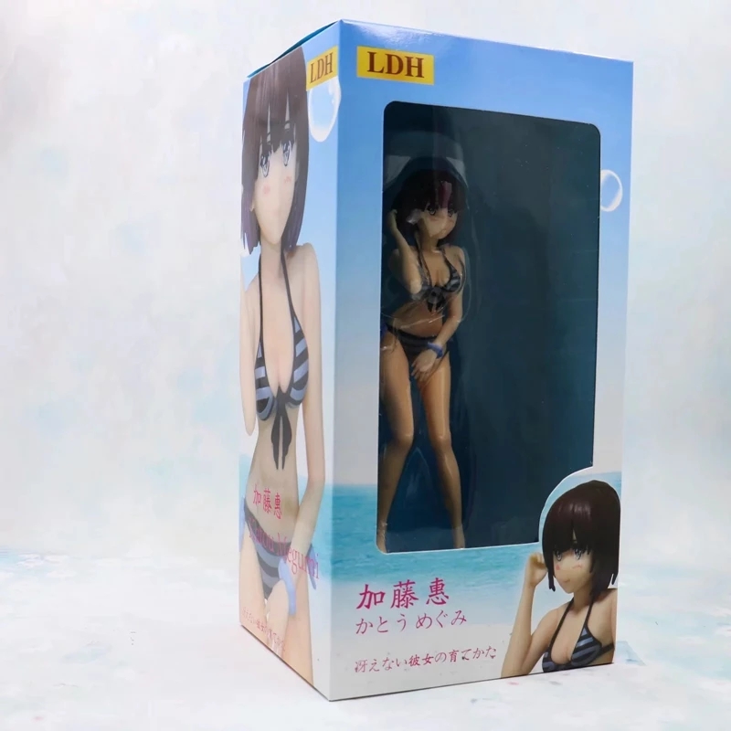 Decompression Toy Anime Figure Sexy Swimsuit Megumi Kato Bent Over Standing Model PVC Gift Doll Collection Toys for Girls Static Decoration