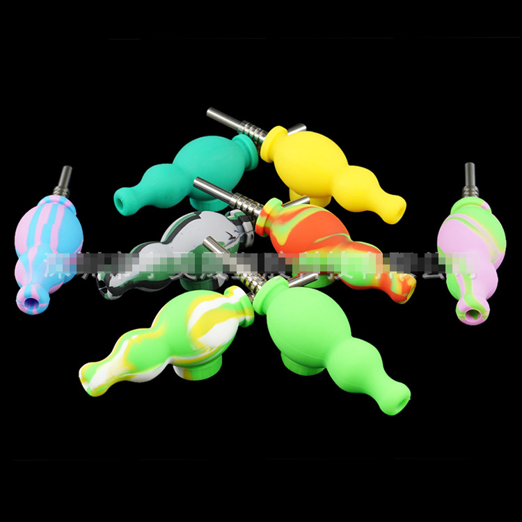 Smoking Pipes Food grade silicione Nector collector multi-color gourd titanium nail smoke set with lid silicone pipe
Smoking Pipes Food grade silicione Nector collector multi-color gourd titanium nail smoke set with lid silicone pipe