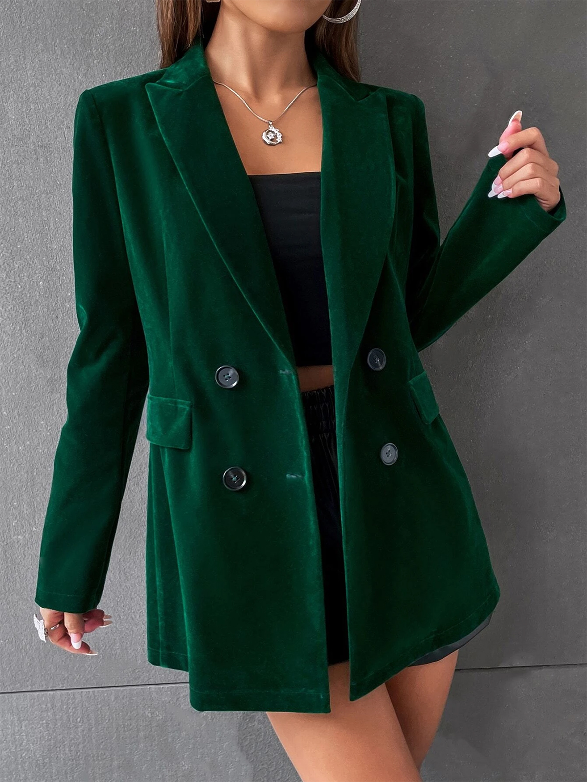 Velvet Blazer Suit Women New Spring Long Sleeve Jacket Elegant Formal Office Ladies Double Breasted White Black Vestidos One Piece