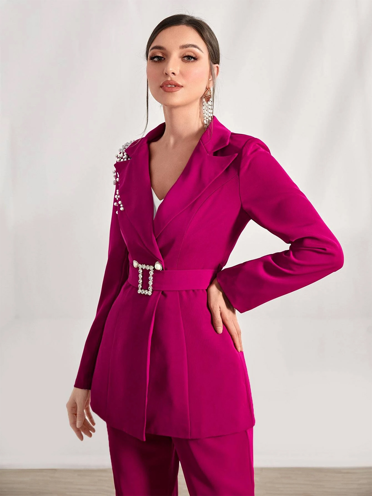 Crystal Beads Mother Of The Bride Pant Suits Loose Evening Party Women Tuxedos Outfit Wear Jacket And Pants