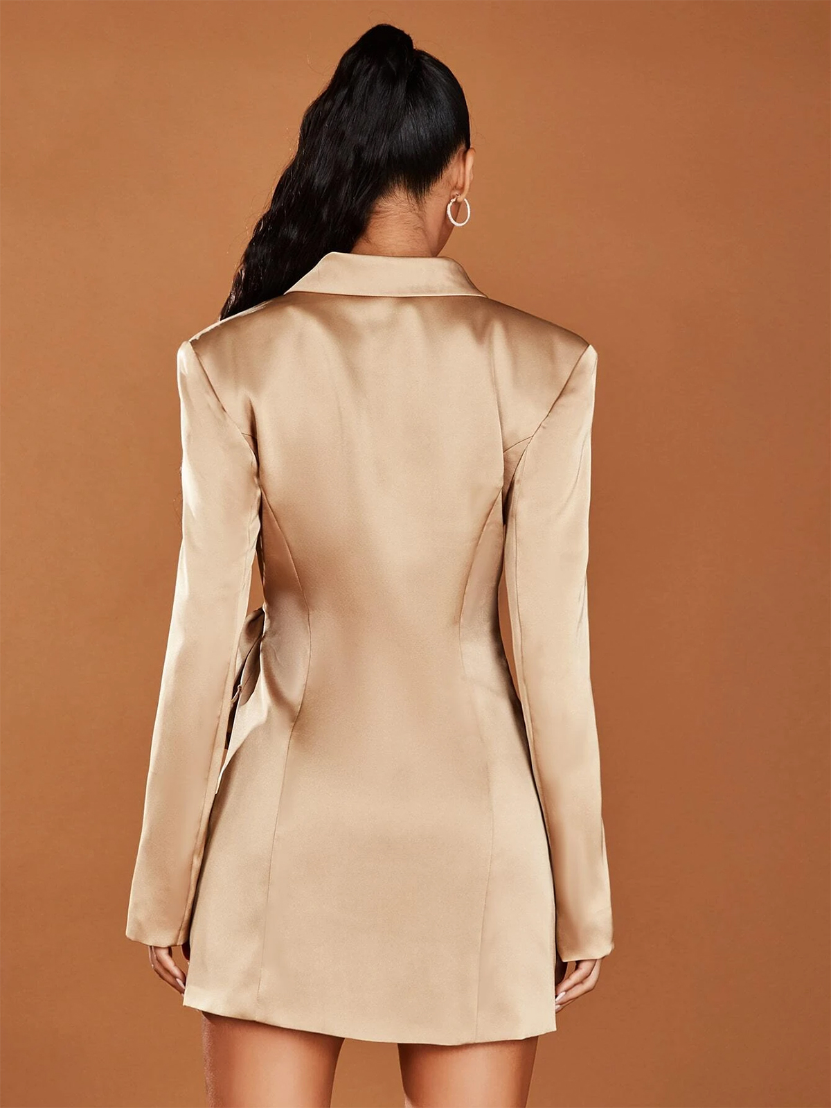 Satin Silk Blazer Suit Women New Spring Long Sleeve Jacket Elegant Formal Office Ladies Party Evening Vestidos One Piece