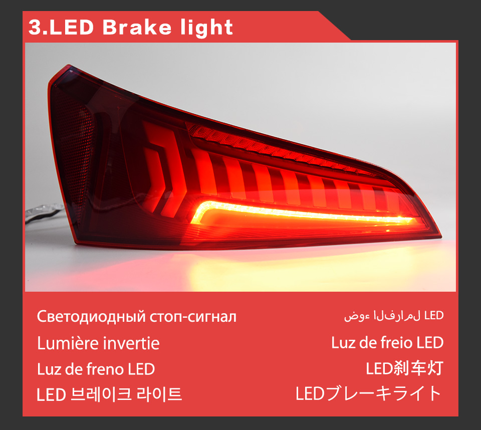 Car LED Taillights Dynamic Streamer Turn Signal Indicator Rear Lamp For Audi Q5 Q5L LED Tail Light 2008-2018 Fog Reverse Parking Running Lights