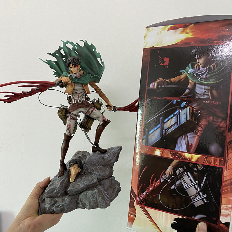 Decompression Toy Attack On Titan Action Figure Levi Ackerman Mikasa Ackerman Figurine Anime Rival Shingeki no Kyojin Model Doll Toy 36cm