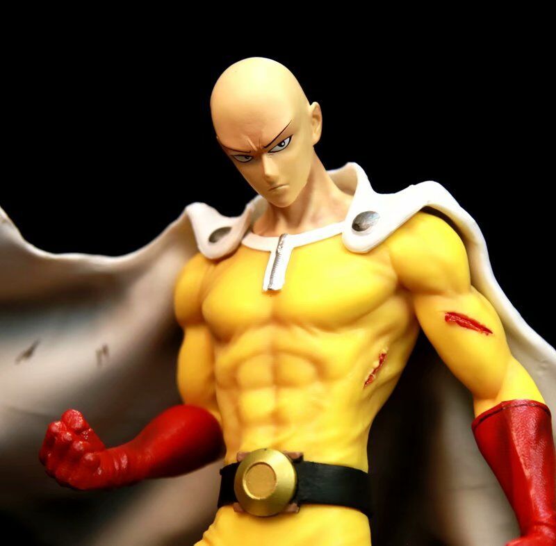 Decompression Toy Anime One Punch Man Saitama Led Light PVC ActIon Figure Japanese Anime Model Collectible Statue Toy Doll Gifts 43cm