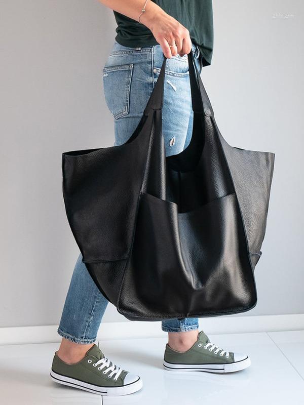 Free Shipping Evening Bags Casual Soft Large Capacity Tote Women Handbags Aged Metal Look Leather Shoulder Bag Retro Big Shopper Clutch