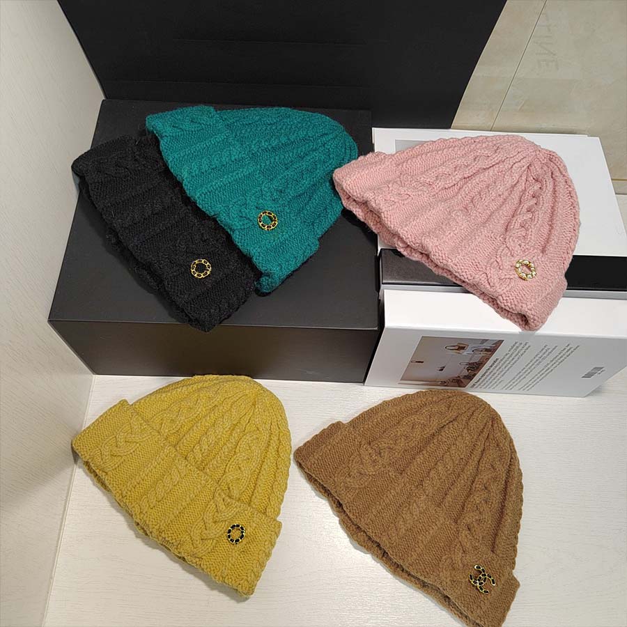Designer Knitted Hat Winter Beanie Warm Skull Caps for Man Woman Bucket Hats 5 Color Cap