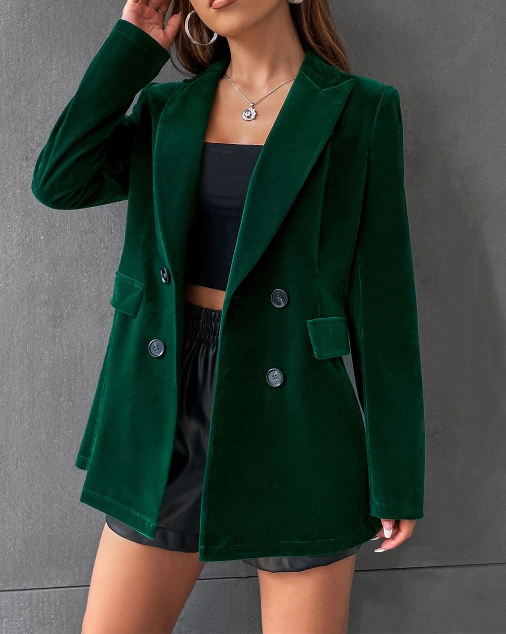 Velvet Blazer Suit Women New Spring Long Sleeve Jacket Elegant Formal Office Ladies Double Breasted White Black Vestidos One Piece