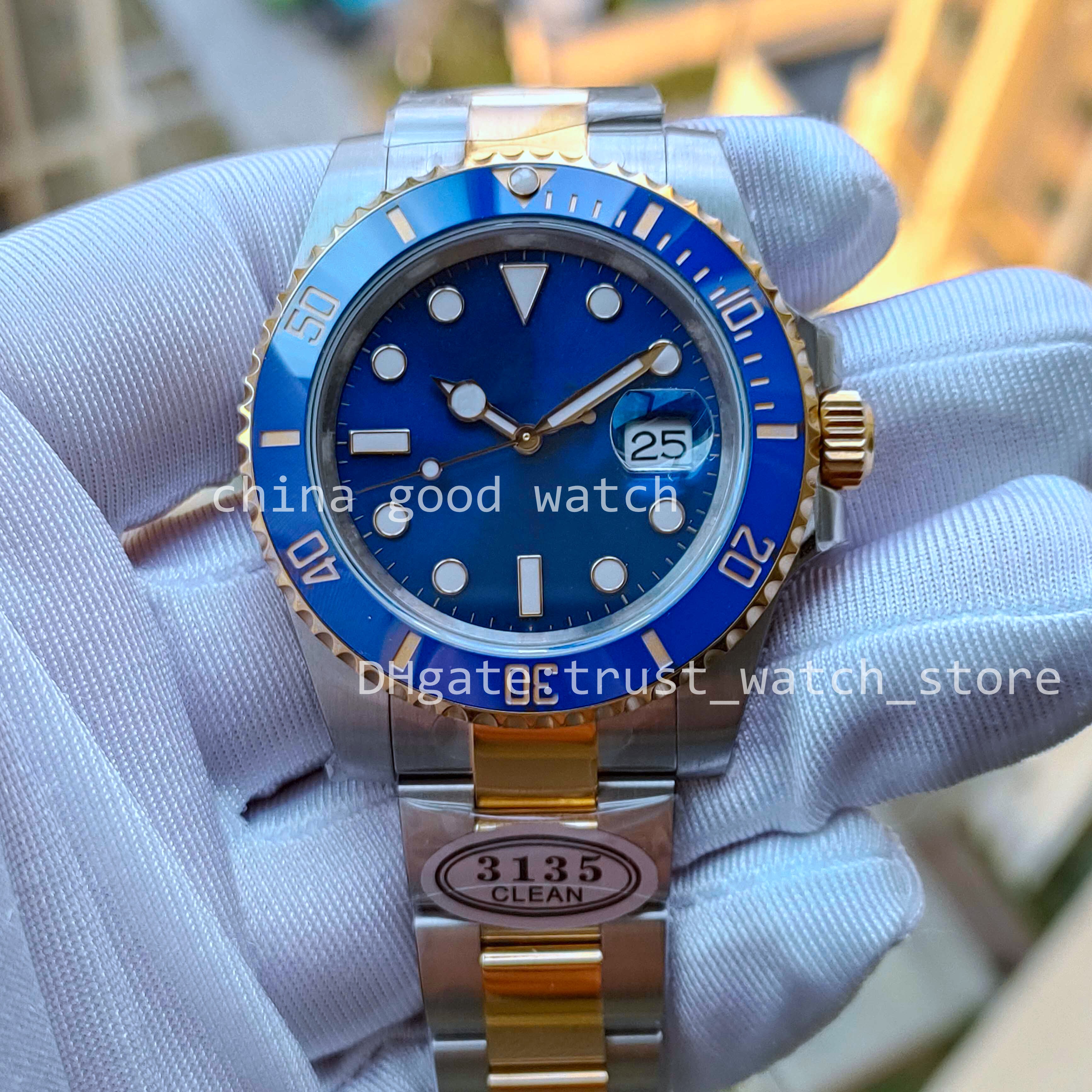 2 Colors Clean Factory Men Watch 904L Two-Tone Gold Bracelet Cal.3135 Automatic Movement 40MM CLEANF Blue Ceramic Bezel Wristwatches Diving Super Luminous Gift Box
2 Colors Clean Factory Men Watch 904L Two-Tone Gold Bracelet Cal.3135 Automatic Movement 40MM CLEANF Blue Ceramic Bezel Wristwatches Diving Super Luminous Gift Box