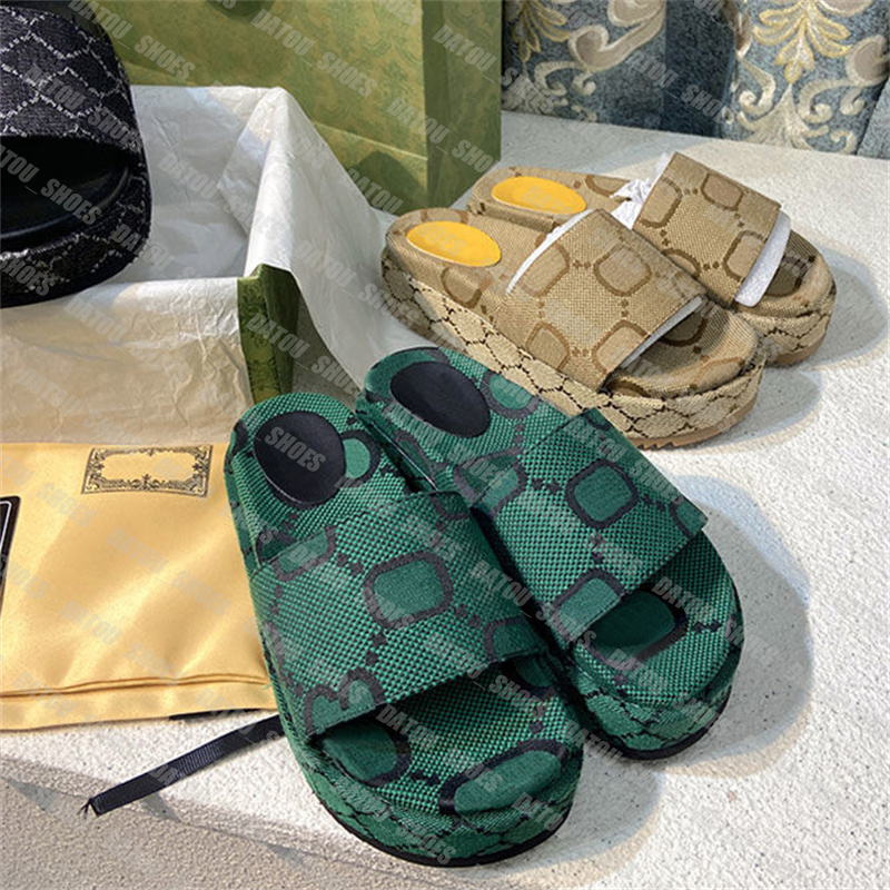 Women Platform Shoes Designer Slipper Men Jumbo Letter Embroidery Flat Slides Thick Bottom Woman Flip Flops Canvas G Sandals Size 35-45, Green
Women Platform Shoes Designer Slipper Men Jumbo Letter Embroidery Flat Slides Thick Bottom Woman Flip Flops Canvas G Sandals Size 35-45, Green