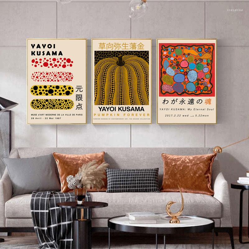 Paintings Yayoi Kusama Abstract Posters And Prints Picture Collection Nordic Gallery Wall Art Canvas Painting For Modern Living Room Decor