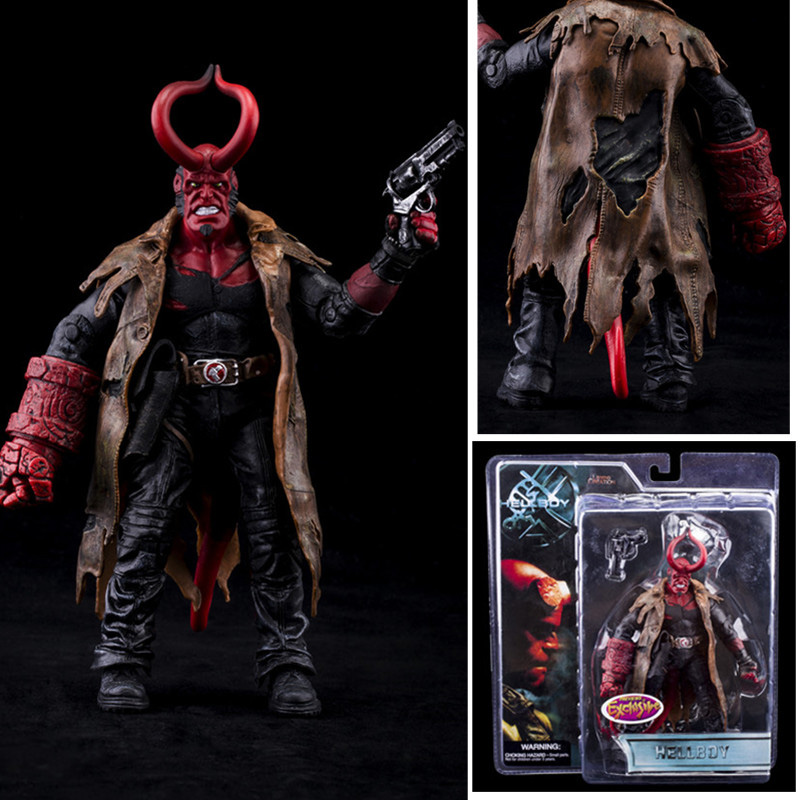 Decompression Toy Real Clothes Can be Undress Mezco Hellboy Action Figure Model Toy Doll Christmas Gift 6 inch