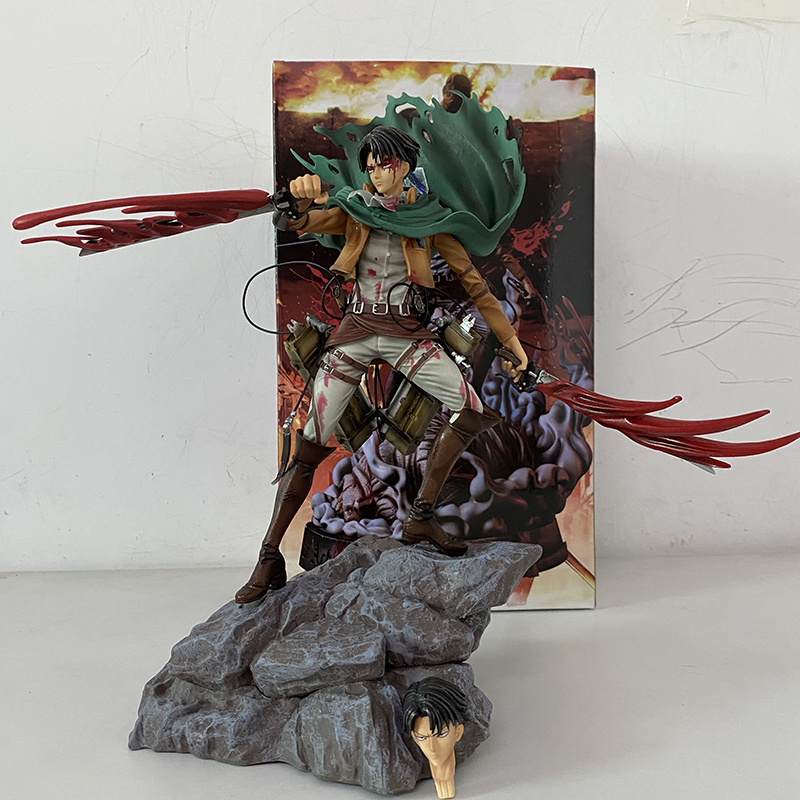 Decompression Toy Attack On Titan Action Figure Levi Ackerman Mikasa Ackerman Figurine Anime Rival Shingeki no Kyojin Model Doll Toy 36cm
