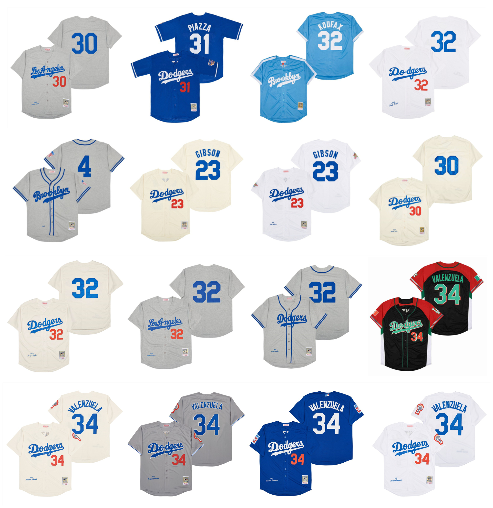 Mitchell and Ness Brooklyn Throwback Dodgers 23 Kirk Gibson Baseball Jersey 4 Babe Herman 30 Maury Wills 32 Sandy Koufax 34 Fernando Valenzuela Mike 31 Piazza, As pic
Mitchell and Ness Brooklyn Throwback Dodgers 23 Kirk Gibson Baseball Jersey 4 Babe Herman 30 Maury Wills 32 Sandy Koufax 34 Fernando Valenzuela Mike 31 Piazza, As pic