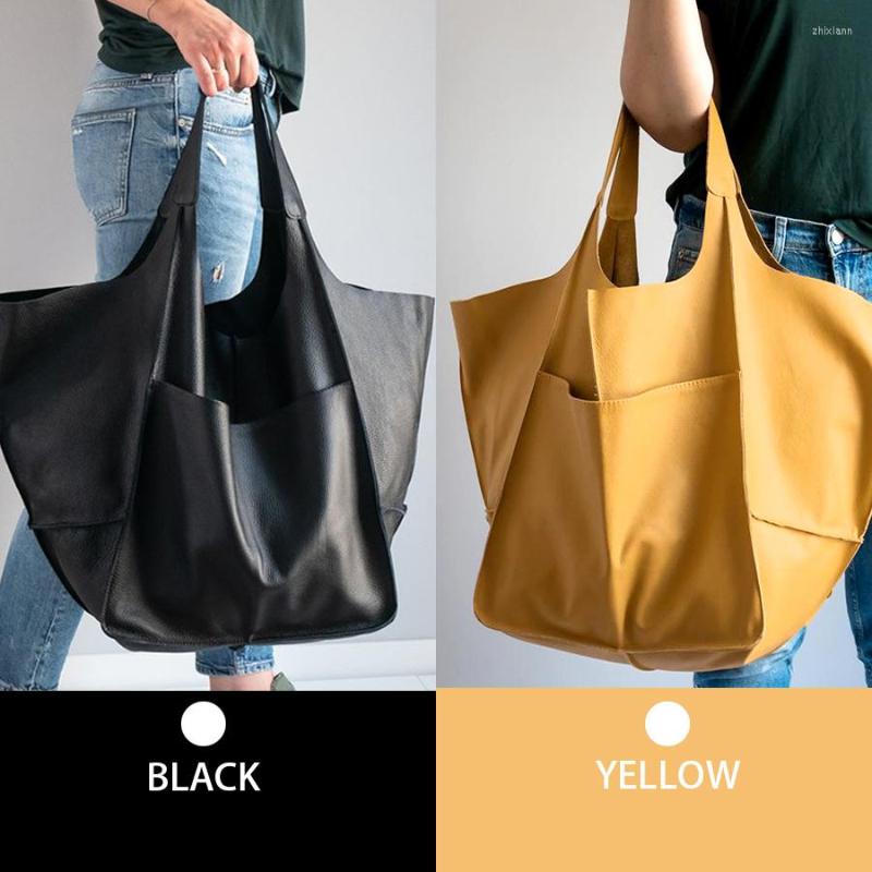 Free Shipping Evening Bags Casual Soft Large Capacity Tote Women Handbags Aged Metal Look Leather Shoulder Bag Retro Big Shopper Clutch