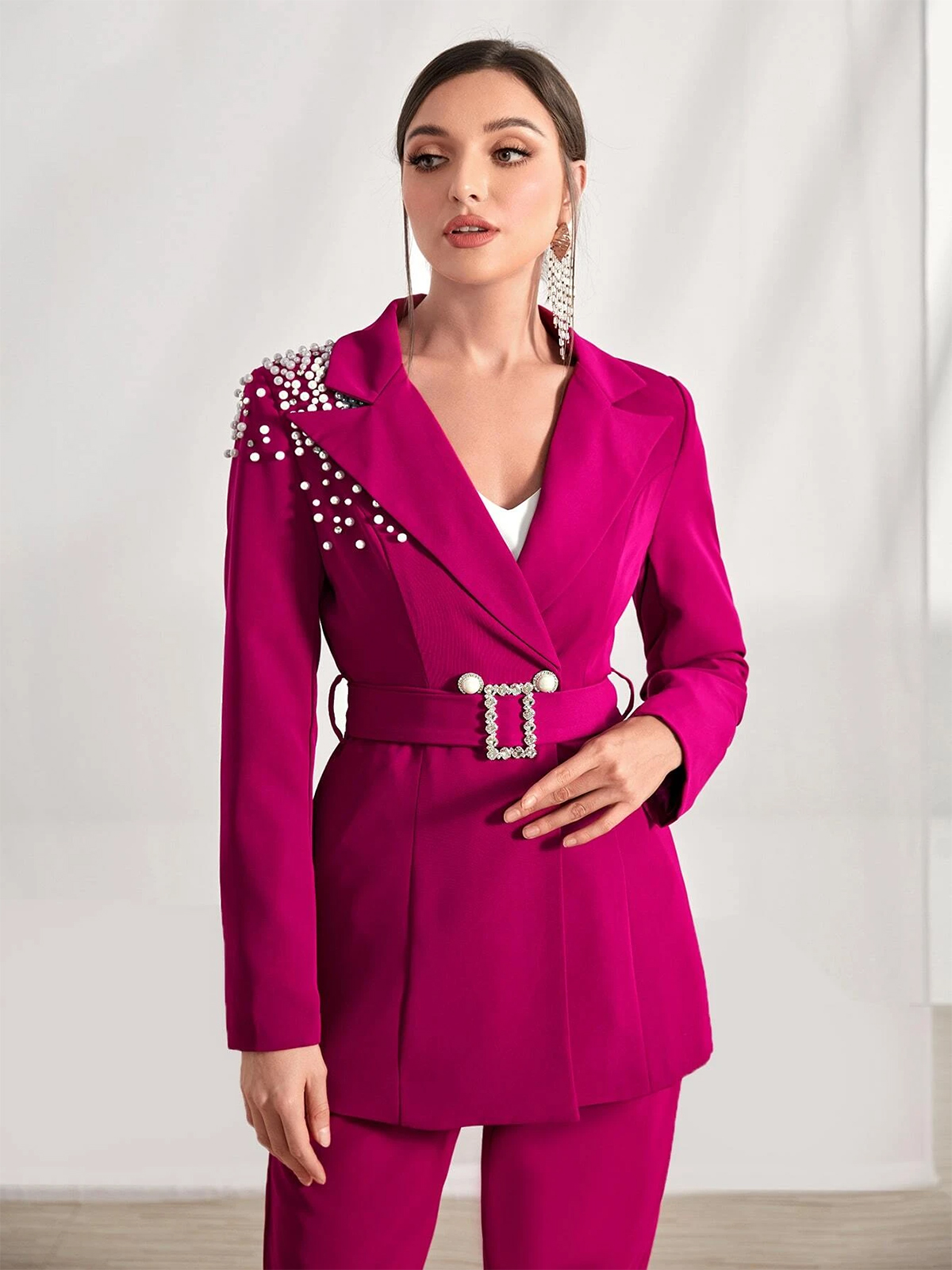 Crystal Beads Mother Of The Bride Pant Suits Loose Evening Party Women Tuxedos Outfit Wear Jacket And Pants