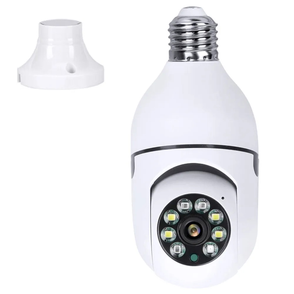 WiFi 360 Panoramic Bulb Camera 1080P Surveillance Camera Wireless Home Security Cameras Night Vision Two Way Audio Smart Motion Detection Support for 