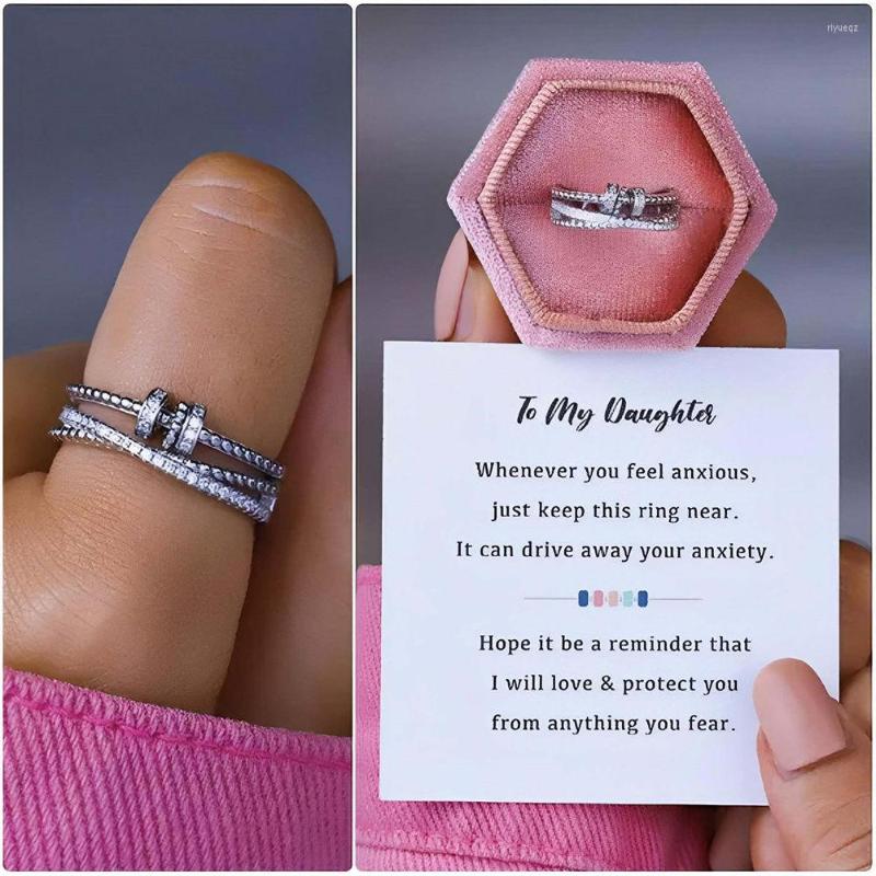 Wedding Rings GATTVICT Aesthetic Anti-stress Zircon Beads Adjustable Ring For Women Anxiety Decompression Finger Stackable Jewelry Gifts 
Wedding Rings GATTVICT Aesthetic Anti-stress Zircon Beads Adjustable Ring For Women Anxiety Decompression Finger Stackable Jewelry Gifts