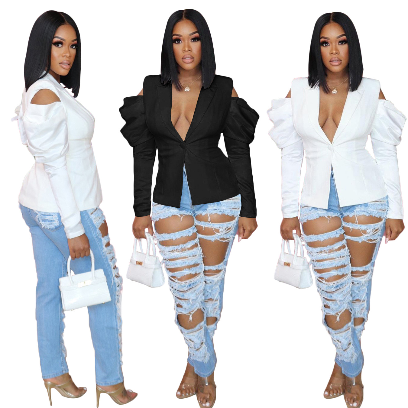 2023 Puff Sleeve Blazers Jacket Women Fashion Off Shoulder OL Elegant Blazer Coats Free Ship, White
2023 Puff Sleeve Blazers Jacket Women Fashion Off Shoulder OL Elegant Blazer Coats Free Ship, White