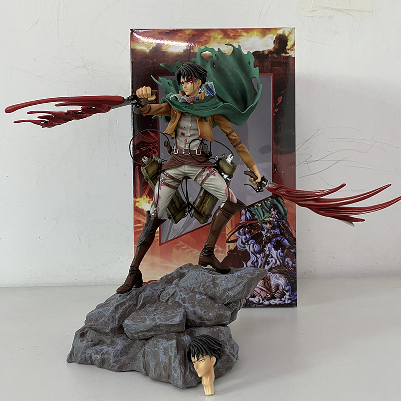 Decompression Toy Attack On Titan Action Figure Levi Ackerman Mikasa Ackerman Figurine Anime Rival Shingeki no Kyojin Model Doll Toy 36cm