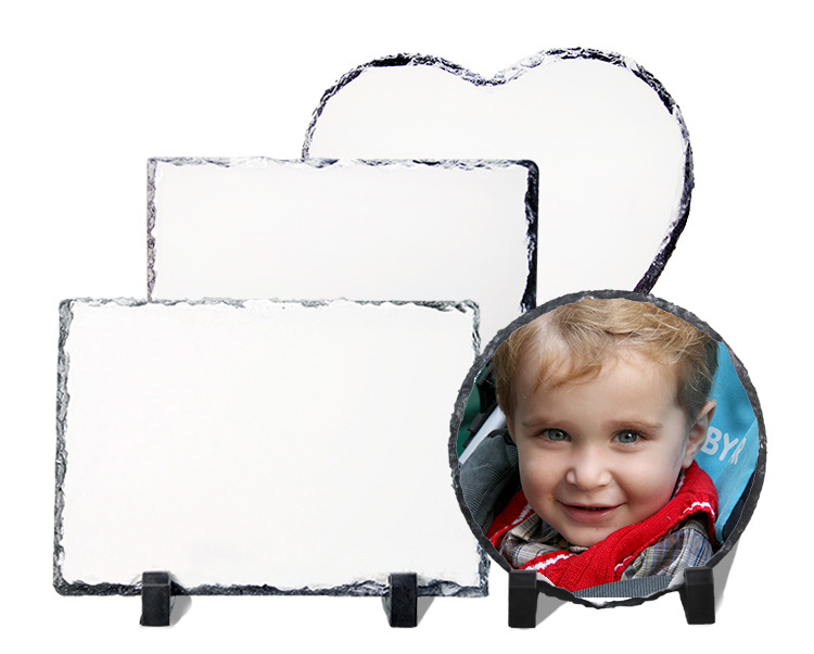 Sublimation Blank Slate Rock Stone Po Frame Heat Transfer Rectangular Picture Frame with Display Holder Rock Po Plaque DIY8541867
