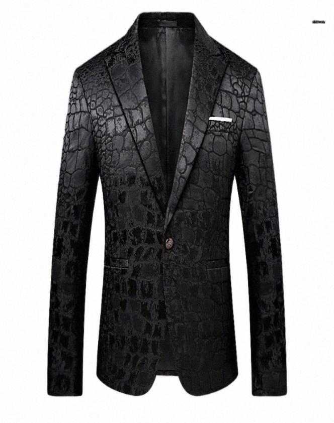 black Blazer Men Crocodile Pattern Wedding Suit Jacket Slim Fit Stylish Costumes Stage Wear For Singer Mens Blazers Designs 90061 1624777
black Blazer Men Crocodile Pattern Wedding Suit Jacket Slim Fit Stylish Costumes Stage Wear For Singer Mens Blazers Designs 90061 1624777