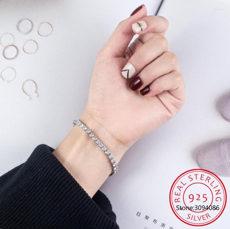 k Bracelets Single 4mm Test Passed Moissanite Tennis For Men Women Lab Full Dia Bangle Sterg Sier Jewelry Gift