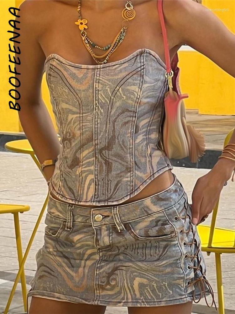 Work Dresses BOOFEENAA Y2k Streetwear Sexy Denim Two Piece Set Tube Top And Low Waist Mini Skirt Women 2022 Summer Club Outfits C71-FH49
Work Dresses BOOFEENAA Y2k Streetwear Sexy Denim Two Piece Set Tube Top And Low Waist Mini Skirt Women 2022 Summer Club Outfits C71-FH49