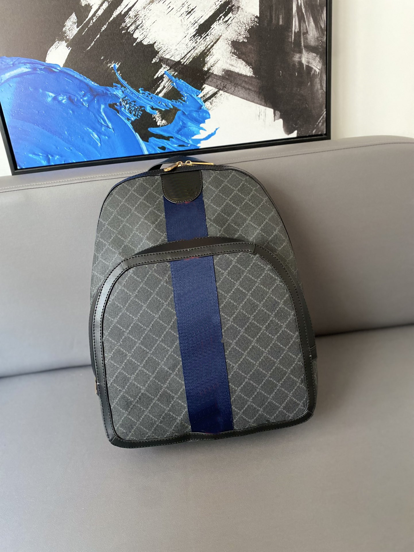 Men's and women's backpack designer design vintage pattern backpack classic schoolbag