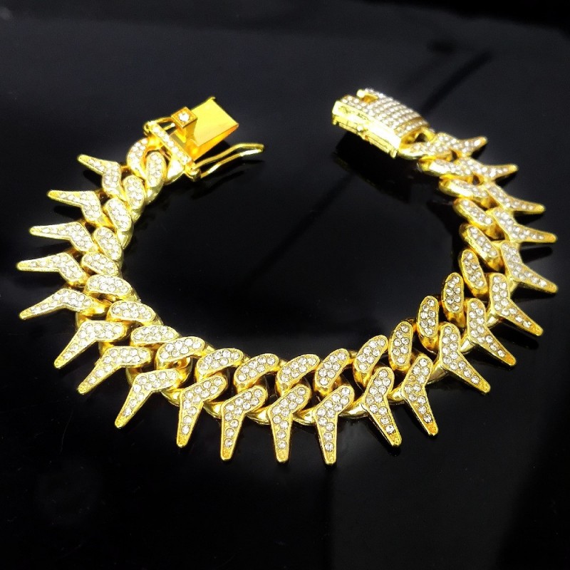 simple jewelry designer bracelets for women diamond evil eye wholesale charm stone chains 20mm Hip hop unilateral thorn comb shape large gold chain Cuban bracelet
simple jewelry designer bracelets for women diamond evil eye wholesale charm stone chains 20mm Hip hop unilateral thorn comb shape large gold chain Cuban bracelet