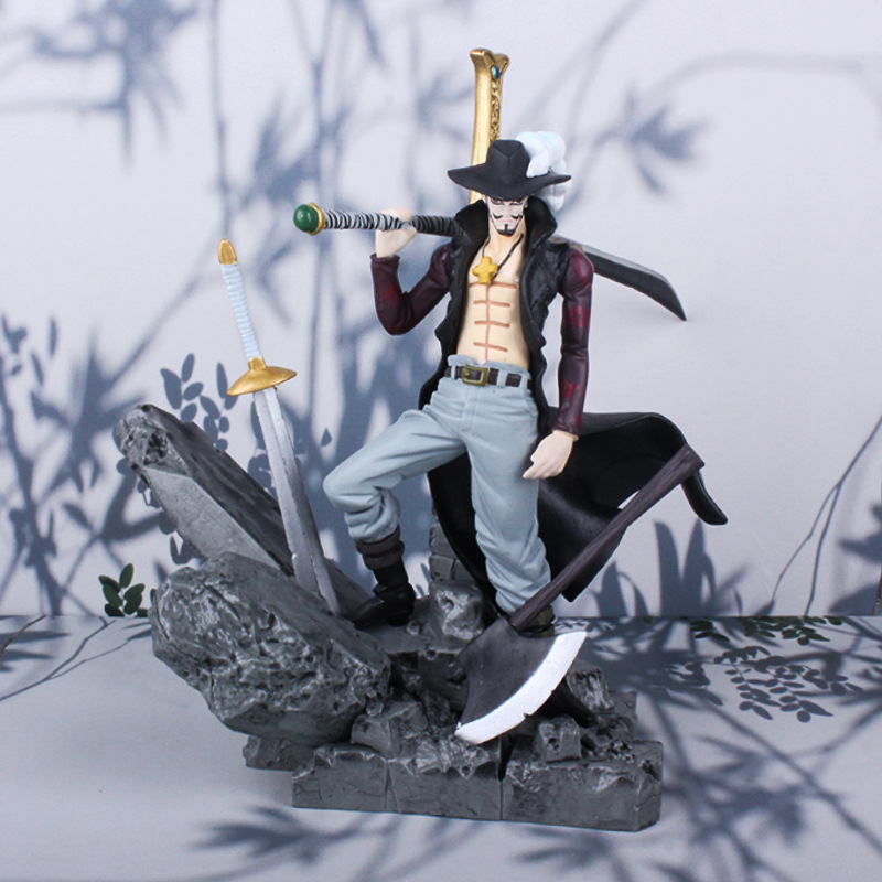 Decompression Toy 16cm Anime One Piece Dracule Mihawk figurine Combat ver. PVC Action Figure Collection Model Toys Gift for Collectible Mode