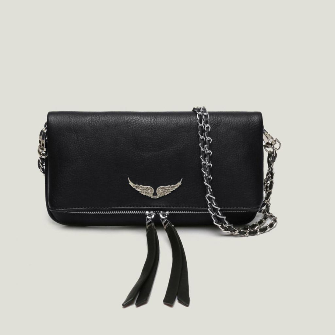 Luxury Designer Womens Bag Handbag Wings ZV Diamond-ironing Plain Zadig Et Voltaire Leather Messenger Crossbody Two Chain Shoulder Ladies Clutch Hasp Bags, Black
Luxury Designer Womens Bag Handbag Wings ZV Diamond-ironing Plain Zadig Et Voltaire Leather Messenger Crossbody Two Chain Shoulder Ladies Clutch Hasp Bags, Black