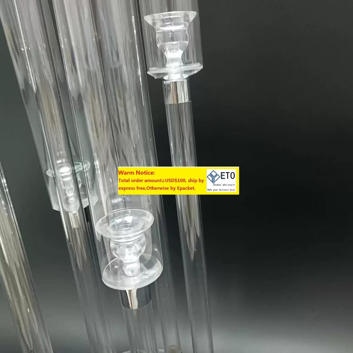 decoration Acrylic Candlestick 8 Heads Clear acrylic Candle Holders Wedding Candelabra Table Centerpieces Flower Stand Holder Candelabrum XJ260305