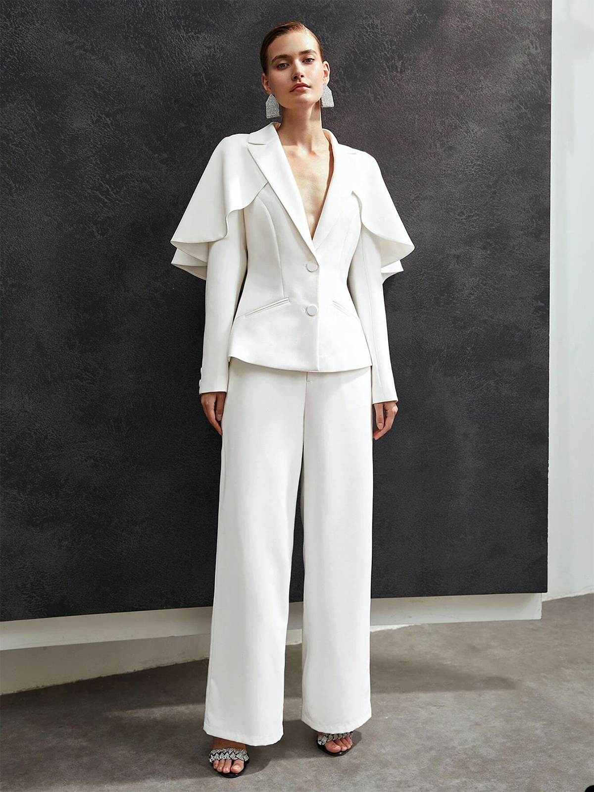 Designer Mother Of The Bride Pant Suits With Wraps White Evening Party Women Tuxedos Outfit Wear 2 Pieces