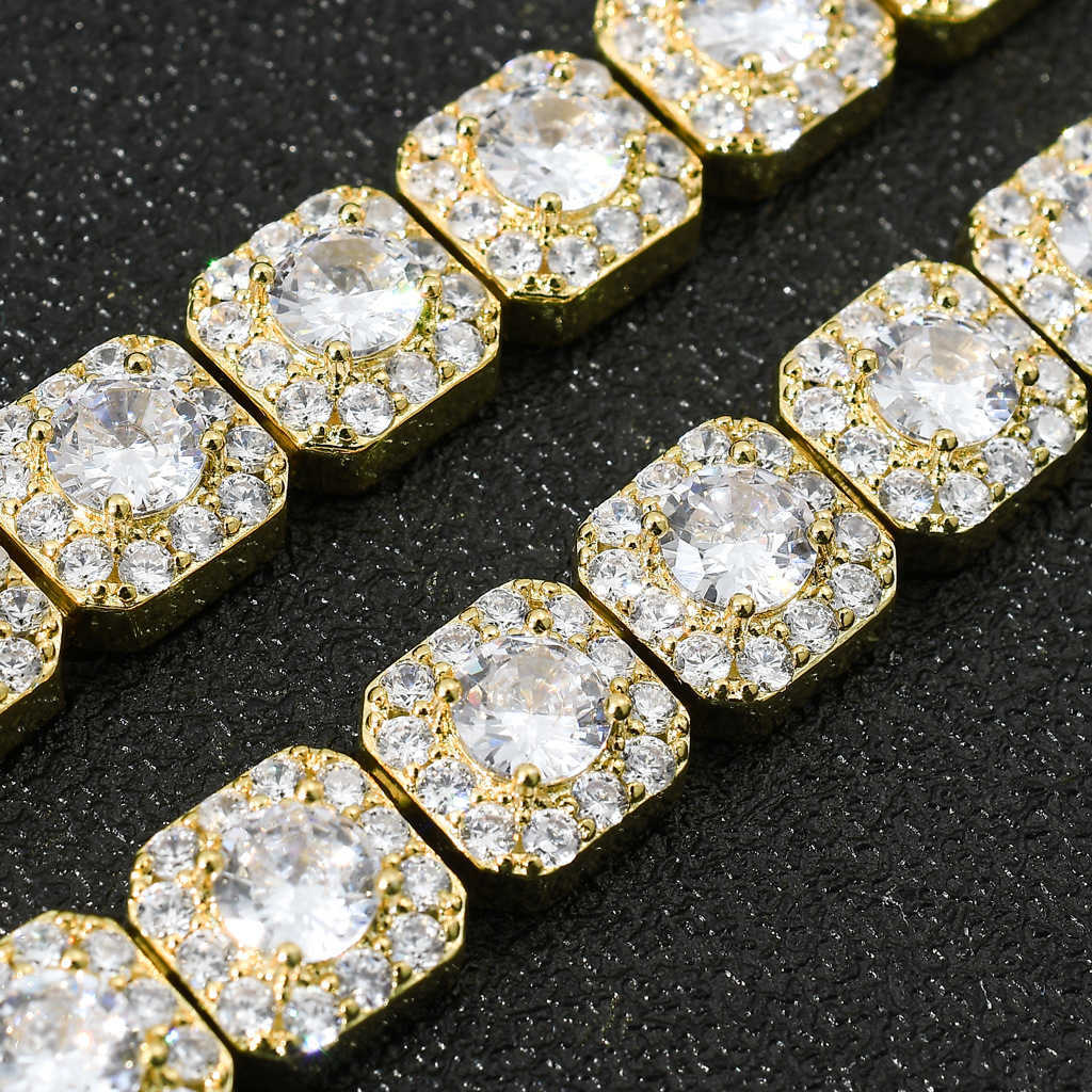 13mm Cz Baguette Bracelet Design for Men Women Luxury Rapper Bracelet with 18k Gold Rhodium Plating Jewelries