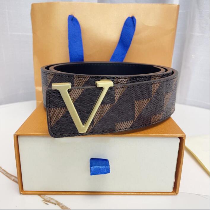 Designer Belt Fashion luxury plaid presbyopia striped leather men's and women's belts 40mm wide NO box AAA4