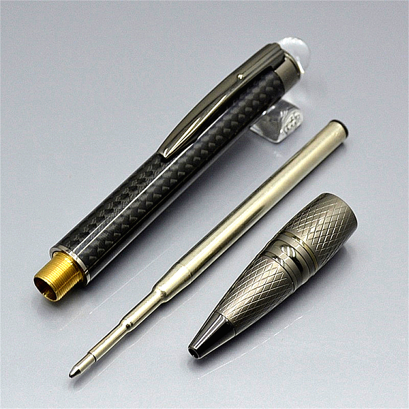 wholesale AAA Monte Star-Walk Series Black Carbon Fibre Rollerball Pen Crystal Top Business Office Writing Ballpoint Pens High Quality