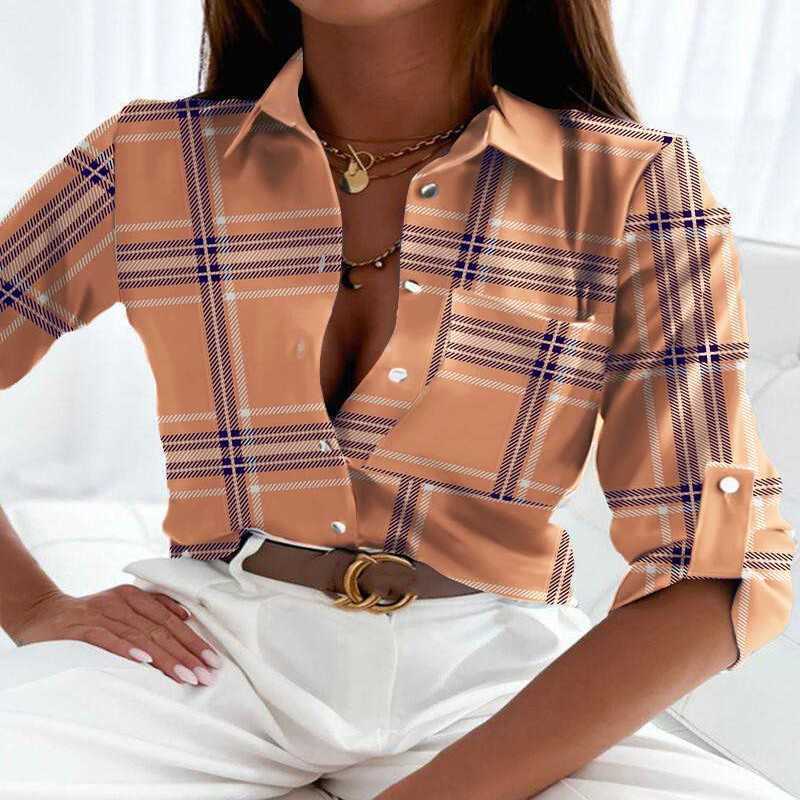 Womens Designer Clothing Fashionable T Shirts For Woman T-shirts Floral Blouse Printing Lapel Neck Long Sleeve New Casual Ladies Quality Top Sweatshir
