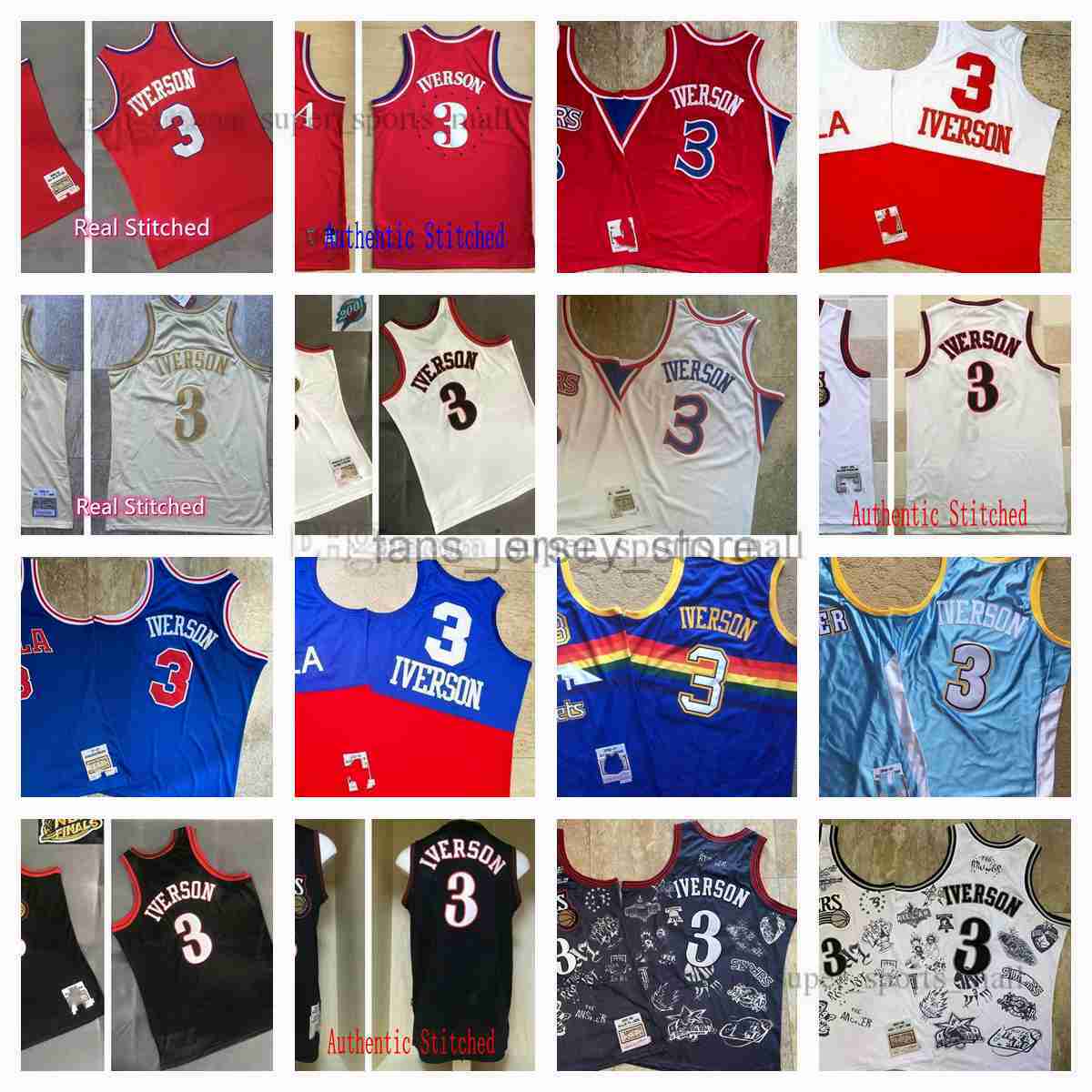 Mitchell and Ness Authentic Stitched West Blue Basketball 3 Iverson Jerseys Real embroidery East Midas Gold Allen Jersey 1996-97 1998 2000-01 White Black Red Blue, Same as picture
Mitchell and Ness Authentic Stitched West Blue Basketball 3 Iverson Jerseys Real embroidery East Midas Gold Allen Jersey 1996-97 1998 2000-01 White Black Red Blue, Same as picture