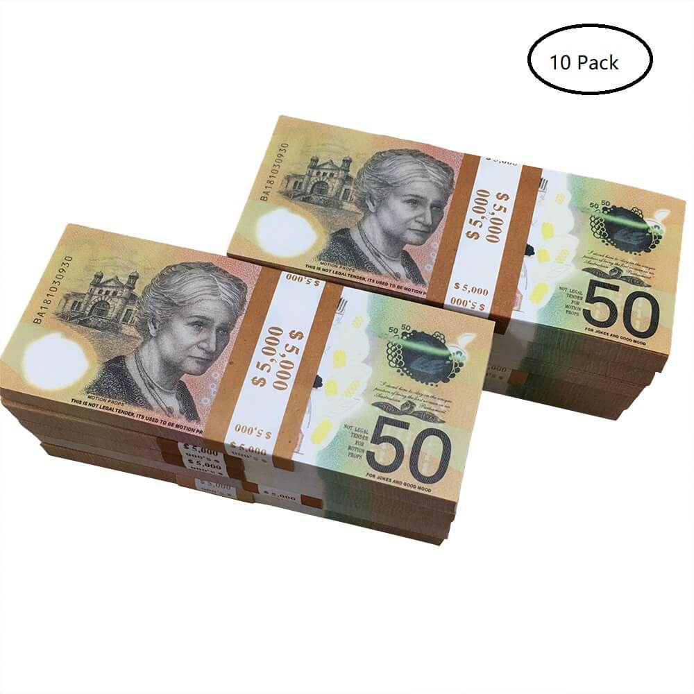 Prop AUD Banknotes Australian Dollar 20 50 100 Paper Copy Full Print Banknote Fake Monopoly Money Movie Props 478
