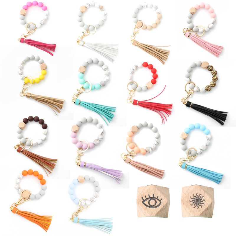 Silicon Beads Key chain For Keys Colorful Wristlet Bracelet Jewelry Pu Tassel Charm Car Key ring Charms Wholesale without Logo, Mix all /tell me choice
Silicon Beads Key chain For Keys Colorful Wristlet Bracelet Jewelry Pu Tassel Charm Car Key ring Charms Wholesale without Logo, Mix all /tell me choice