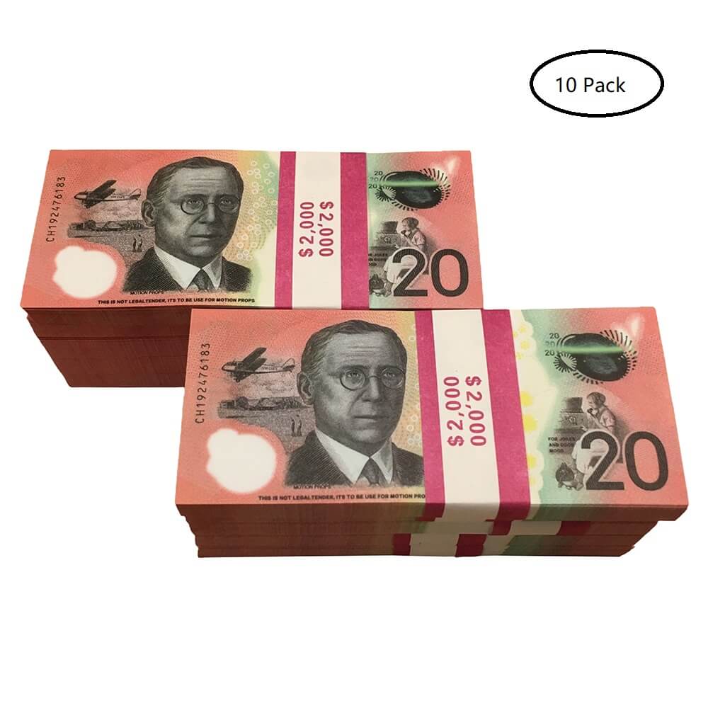 Prop AUD Banknotes Australian Dollar 20 50 100 Paper Copy Full Print Banknote Fake Monopoly Money Movie Props 551