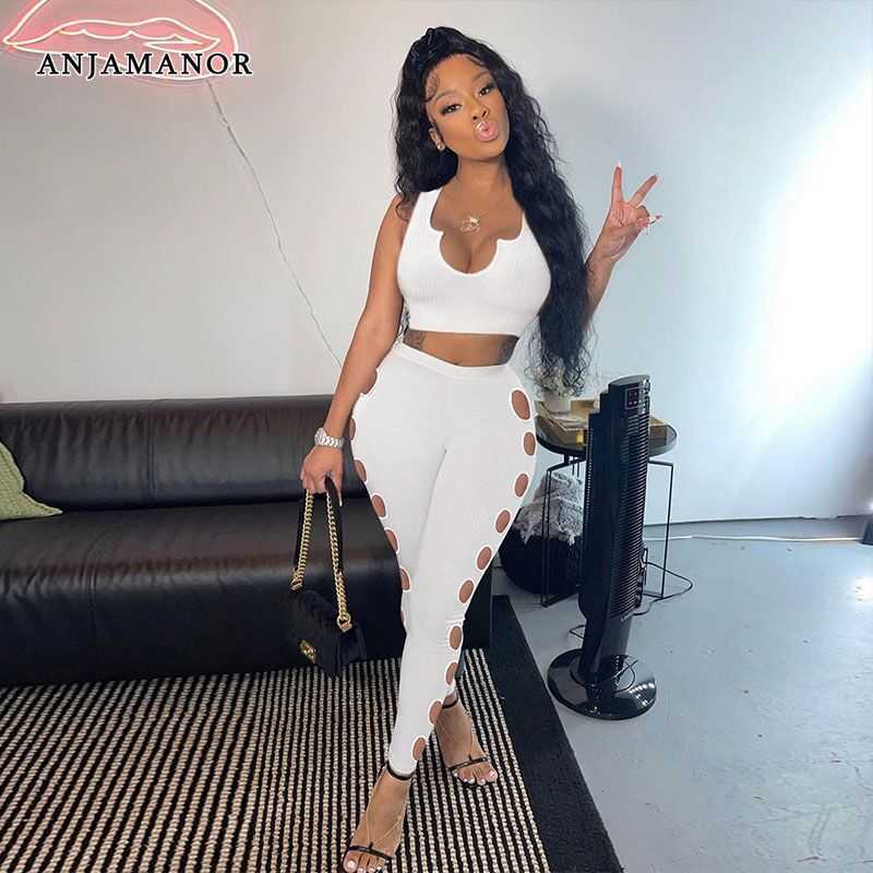 Women's Two Piece Pants ANJAMANOR White Rib Side Cut Out Leggings Sets Sexy Sporty Tracksuit Women Fashion 2 Piece Set Crop Top and Pants Sets D26-CH36 T221217
Women's Two Piece Pants ANJAMANOR White Rib Side Cut Out Leggings Sets Sexy Sporty Tracksuit Women Fashion 2 Piece Set Crop Top and Pants Sets D26-CH36 T221217