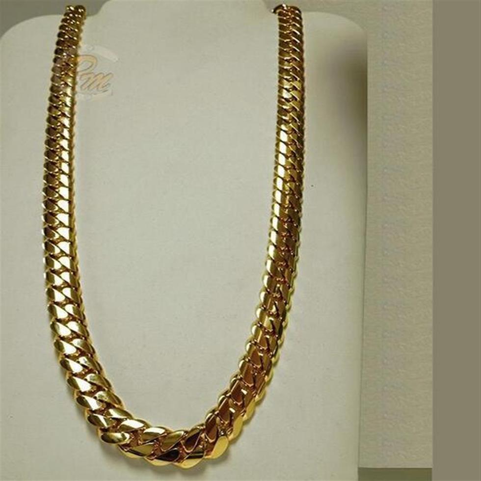 14K Gold Miami Men039s Cuban Curb Link Chain Necklace 24 21215935038